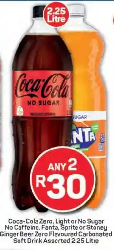 Pick n Pay Coca-Cola Zero, Light or No Sugar / Fanta, Sprite or Stoney Ginger Beer Zero offer