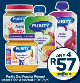 Pick n Pay Purity 2nd Food or Pureed Infant Food Assorted offer