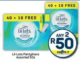 Pick n Pay Lil-Lets Pantyliners Assorted 50s offer