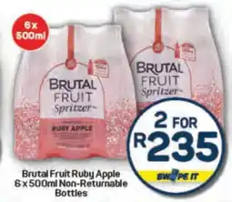 Pick n Pay Brutal Fruit Ruby Apple 6 x 500ml Non-Returnable Bottles offer