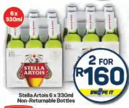 Pick n Pay Stella Artois 6 x 330ml Non-Returnable Bottles offer