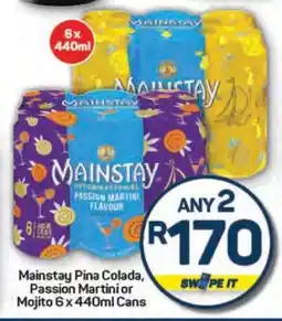 Pick n Pay Mainstay Pina Colada, Passion Martini or Mojito 6 x 440ml Cans offer