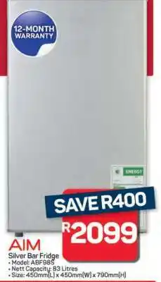 Pick n Pay Hypermarket AIM Silver Bar Fridge offer