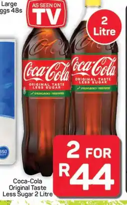 Pick n Pay Hypermarket Coca-Cola Original Taste Less Sugar 2 Litre offer