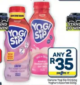 Pick n Pay Hypermarket Danone Yogi Sip Drinking Yoghurt Assorted 500g offer