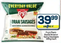 Pick n Pay Hypermarket Fry's Plant-Based Braai or Spicy Sausages offer