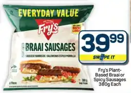 Pick n Pay Hypermarket Fry's Plant-Based Braai or Spicy Sausages offer