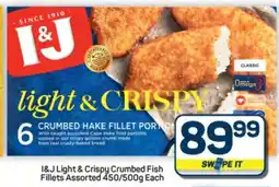 Pick n Pay Hypermarket I&J Light & Crispy Crumbed Fish Fillets Assorted offer