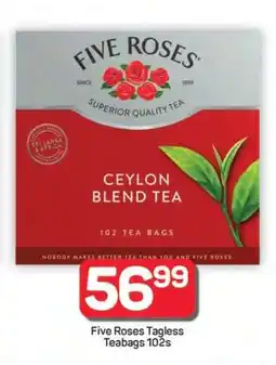 Pick n Pay Hypermarket Five Roses Tagless Teabags 102s offer
