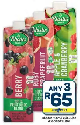 Pick n Pay Hypermarket Rhodes 100% Fruit Juice Assorted offer