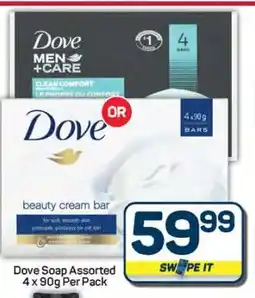 Pick n Pay Hypermarket Dove Soap Assorted 4 x 90g Per Pack offer