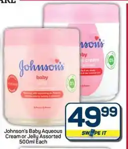 Pick n Pay Hypermarket Johnson's Baby Aqueous Cream or Jelly Assorted offer