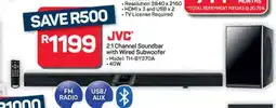 Pick n Pay Hypermarket JVC 2.1 Channel Soundbar with Wired Subwoofer offer