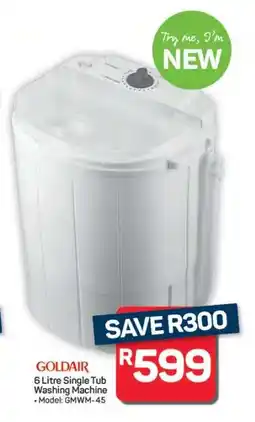 Pick n Pay Hypermarket GOLDAIR 6 Litre Single Tub Washing Machine offer