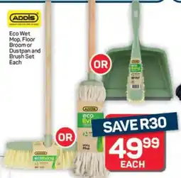 Pick n Pay Hypermarket Eco Wet Mop, Floor Broom or Dustpan and Brush Set offer