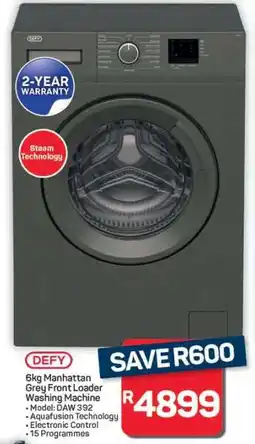 Pick n Pay Hypermarket DEFY 6kg Manhattan Grey Front Loader Washing Machine offer