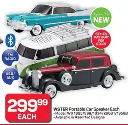 Pick n Pay Hypermarket WSTER Portable Car Speaker offer