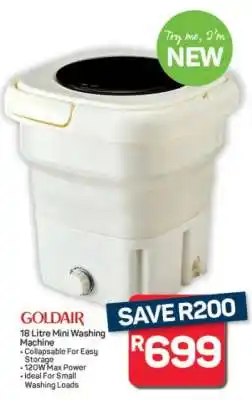 Pick n Pay Hypermarket Goldair 18 Litre Mini Washing Machine offer