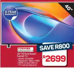 Pick n Pay Hypermarket Toshiba 40 Smart Full HD TV offer