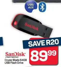 Pick n Pay Hypermarket SanDisk Cruzer Blade 64GB USB Flash Drive offer