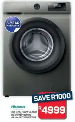 Pick n Pay Hypermarket Hisense 8kg Grey Front Loader Washing Machine offer