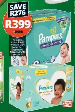 Checkers Pampers Active Baby/Premium Care Mega Box offer