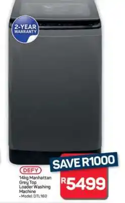 Pick n Pay Hypermarket DEFY 14kg Manhattan Grey Top Loader Washing Machine offer