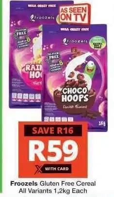 Checkers Froozels Gluten Free Cereal offer