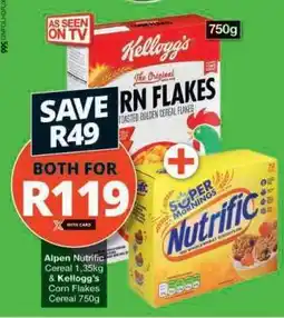 Checkers Alpen NutriFic Cereal & Kellogg's Corn Flakes offer