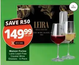 Checkers Maison Forine Leira Lead-Free Crystal Wine Glasses - 6-Pack offer