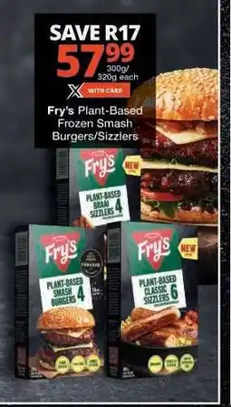 Checkers Fry’s Plant-Based Frozen Smash Burgers/Sizzlers offer