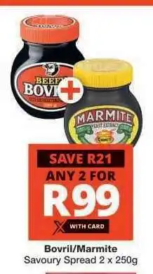 Checkers Bovril/Marmite Savoury Spread 2 x 250g offer