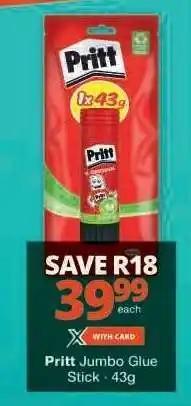 Checkers Pritt Jumbo Glue Stick offer