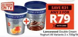 Checkers Lancewood Double Cream Yoghurt offer