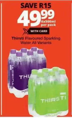 Checkers THIRSTI Flavoured Sparkling Water offer