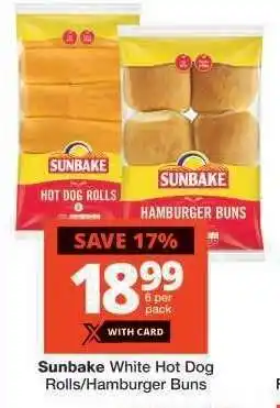 Checkers Sunbake White Hot Dog Rolls/Hamburger Buns offer