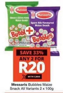 Checkers MESSARIS Bubbles Maize Snack offer