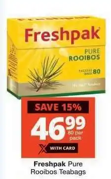 Checkers Freshpak Pure Rooibos Teabags offer