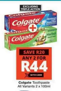 Checkers Colgate Toothpaste offer