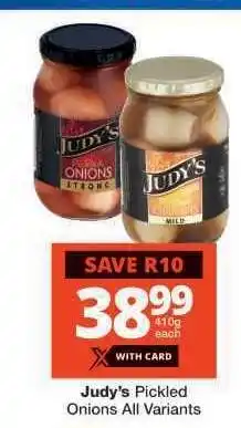 Checkers Judy's Pickled Onions All Variants offer