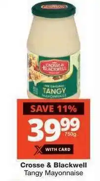 Checkers CROSSE & BLACKWELL TANGY MAYONNAISE offer