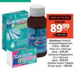 Checkers Gaviscon Antacid Aniseed/Peppermint 150ml offer