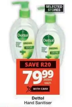 Checkers Dettol Hand Sanitiser offer