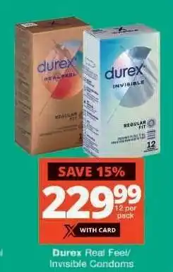 Checkers Durex Real Feel/Invisible Condoms offer