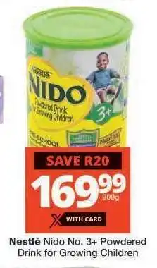 Checkers Nestlé Nido No.3+ Powdered Drink for Growing Children offer