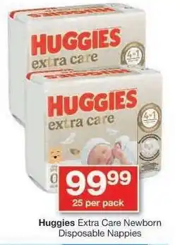 Checkers Huggies Extra Care Newborn Disposable Nappies offer