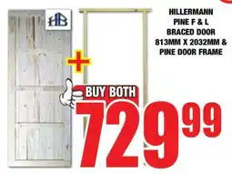 Boxer HILLERMANN PINE F & L BRACED DOOR 813MM X 2032MM & PINE DOOR FRAME offer