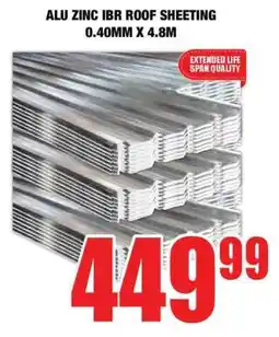 Boxer ALU ZINC IBR ROOF SHEETING 0.40MM X 4.8M offer