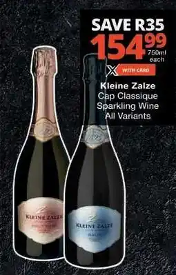 Checkers Kleine Zalze Cap Classique Sparkling Wine offer