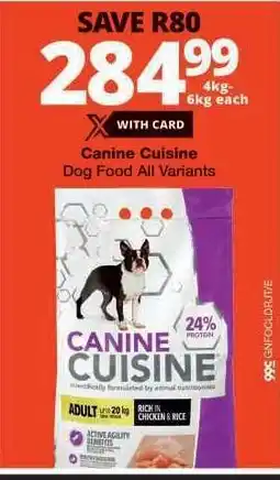 Checkers CANINE CUISINE Dog Food offer